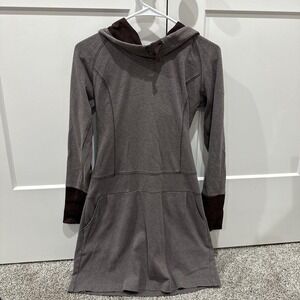 Columbia Sportswear Womens Hooded Dress Long Sleeve Mini Gray Brown Outdoor S
